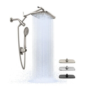 Ophanie 12 Inch Coverage High Pressure Rain Shower Head Combo with Adjustable...